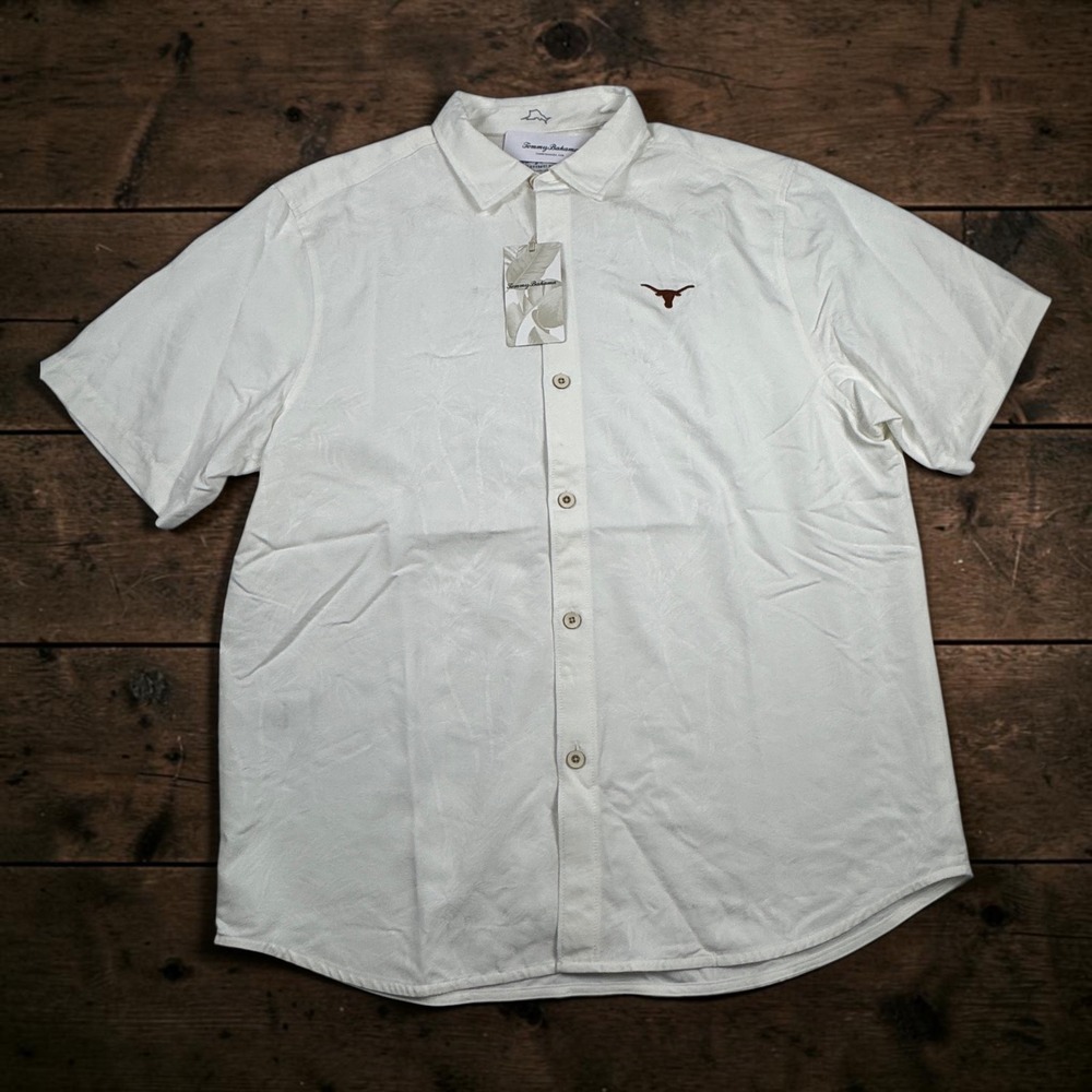 NWT Tommy Bahama The Coconut Point Texas Longhorns Shirt White Mens Large